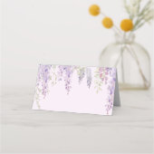 Elegante Paarse Wisteria Bloemen Bruiloft Plaatskaartje (Achterkant)