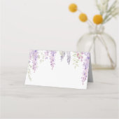 Elegante Paarse Wisteria Bloemen Bruiloft Plaatskaartje (Voorkant)