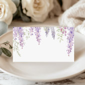 Elegante Paarse Wisteria Bloemen Bruiloft Plaatskaartje