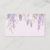 Elegante Paarse Wisteria Bloemen Bruiloft RSVP Kaa Informatiekaartje (Achterkant)
