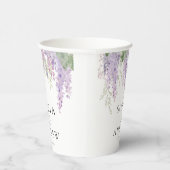 Elegante Paarse Wisteria Bloemen Papieren bekers (Rechts)