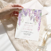 Elegante Paarse Wisteria Bloemen SAVE the DATE Kaart