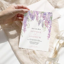 Elegante Paarse Wisteria Bloemen SAVE the DATE