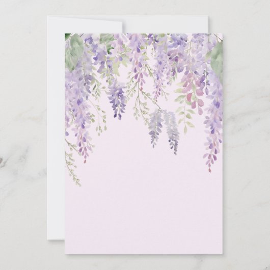 Elegante Paarse Wisteria Bloemen SAVE the DATE Kaart (Achterkant)