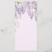 Elegante paarse Wisteria bloemen trouwmenu Menu (Achterkant)
