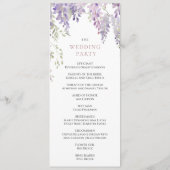 Elegante Paarse Wisteria Bloemen Trouwprogramma's Programmakaart (Achterkant)