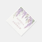Elegante Paarse Wisteria Bloemen Trouwservetten Servet (Hoek)