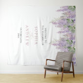 Elegante Paarse Wisteria Bloemen Trouwwandtapijt Wandkleed (In Situ (horizontaal))