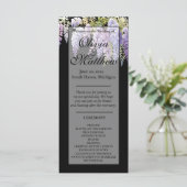 Elegante paarse wisteria bloemenbruiloft programma (Staand voorkant)