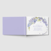 Elegante Paarse Wisteria Botanische Script bruilof Gastenboek (Volledig)