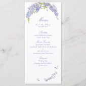 Elegante Paarse Wisteria Botanische Script bruilof Menu (Voorkant)