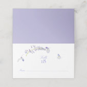 Elegante Paarse Wisteria Floral Script Tabel Numme Plaatskaartje (Buitenkant ongevouwen)