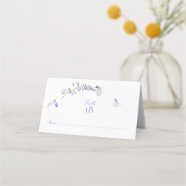 Elegante Paarse Wisteria Floral Script Tabel Numme Plaatskaartje