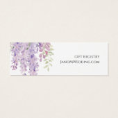 Elegante Paarse Wisteria Flowers Gift Registry Kaa Mini Visitekaartjes (Achterkant)