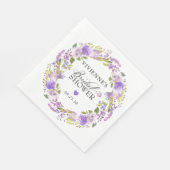 Elegante paarse witte bloem bruidsdouche servet (Hoek)