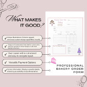 Elegante paarse witte cake bestelformulier notitie notitieblok
