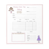 Elegante paarse witte cake bestelformulier notitie notitieblok (Voorkant)