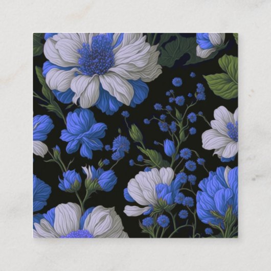 Elegante paarse witte zilveren bloemenQR-code Informatiekaartje (Achterkant)