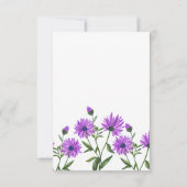 Elegante Paarse Xeranthemum Bloemen Dank u Bedankkaart (Achterkant)