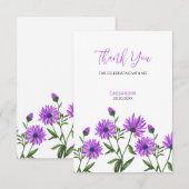 Elegante Paarse Xeranthemum Bloemen Dank u Bedankkaart (Voorkant / Achterkant)