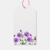 Elegante Paarse Xeranthemum Bloemen Dank u Cadeaulabel (Achterkant)