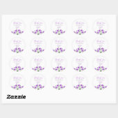 Elegante Paarse Xeranthemum Bloemen Dank u Ronde Sticker (Vel)