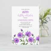 Elegante Paarse Xeranthemum Bloemen Verjaardagsfee Kaart (Staand voorkant)