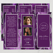 Elegante Paarse zilveren agaat brochure (Voorkant / Achterkant)
