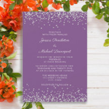 Elegante Paarse Zilveren Glitter Bruiloft 