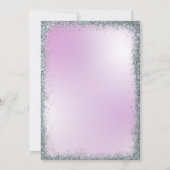 Elegante paarse zilveren glitterscript Sweet Sixte Kaart (Achterkant)