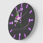  elegante Paarse zwart-wit achtergrond Grote Klok (Hoek)