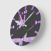  elegante Paarse zwart-wit achtergrond Ronde Klok (Hoek)