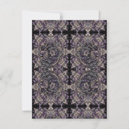 Elegante Paarse zwarte Batik Raven Tessellation Te Briefkaart