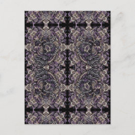 Elegante Paarse zwarte Batik Raven Tessellation Te Briefkaart
