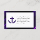 Elegante Paarse Zwarte Kerk Pastor Priest Visitekaartje (Achterkant)