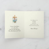 Elegante paas religieuze gouden kruis lelies. feestdagen kaart (Binnen)