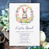 Elegante Paasbrunch Floral Bunny Kaart