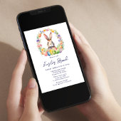 Elegante Paasbrunch Floral Bunny Kaart