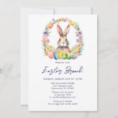 Elegante Paasbrunch Floral Bunny Kaart (Voorkant)
