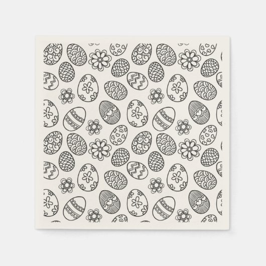 Elegante Paaseieren Bloemenpatroon | Papieren Serv Servet (Voorkant)