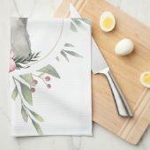 Elegante paashaas bloem theedoek (Quarter Fold)