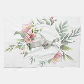 Elegante paashaas bloem theedoek (Horizontaal)