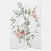 Elegante paashaas bloem theedoek (Verticaal)