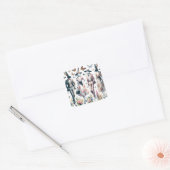 Elegante paashaas Springtime Mode Vierkante Sticker (Envelop)