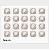 Elegante paashaas vierkante sticker (Vel)