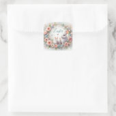 Elegante paashaas vierkante sticker (Tas)
