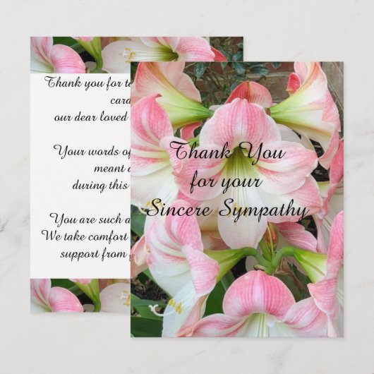 Elegante Paaslelie Flat Dank u Sympathie Kaart (Voorkant / Achterkant)