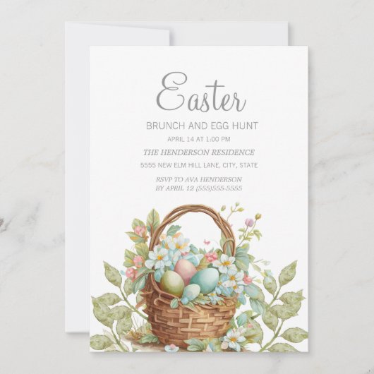 Elegante Paasmand Brunch Egg Hunt Kaart (Voorkant)