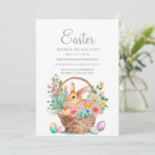 Elegante paasmand konijntje brunch eierjacht kaart (Staand voorkant)