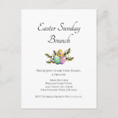Elegante paasversierde eieren zondag brunch uitnodiging briefkaart (Voorkant)